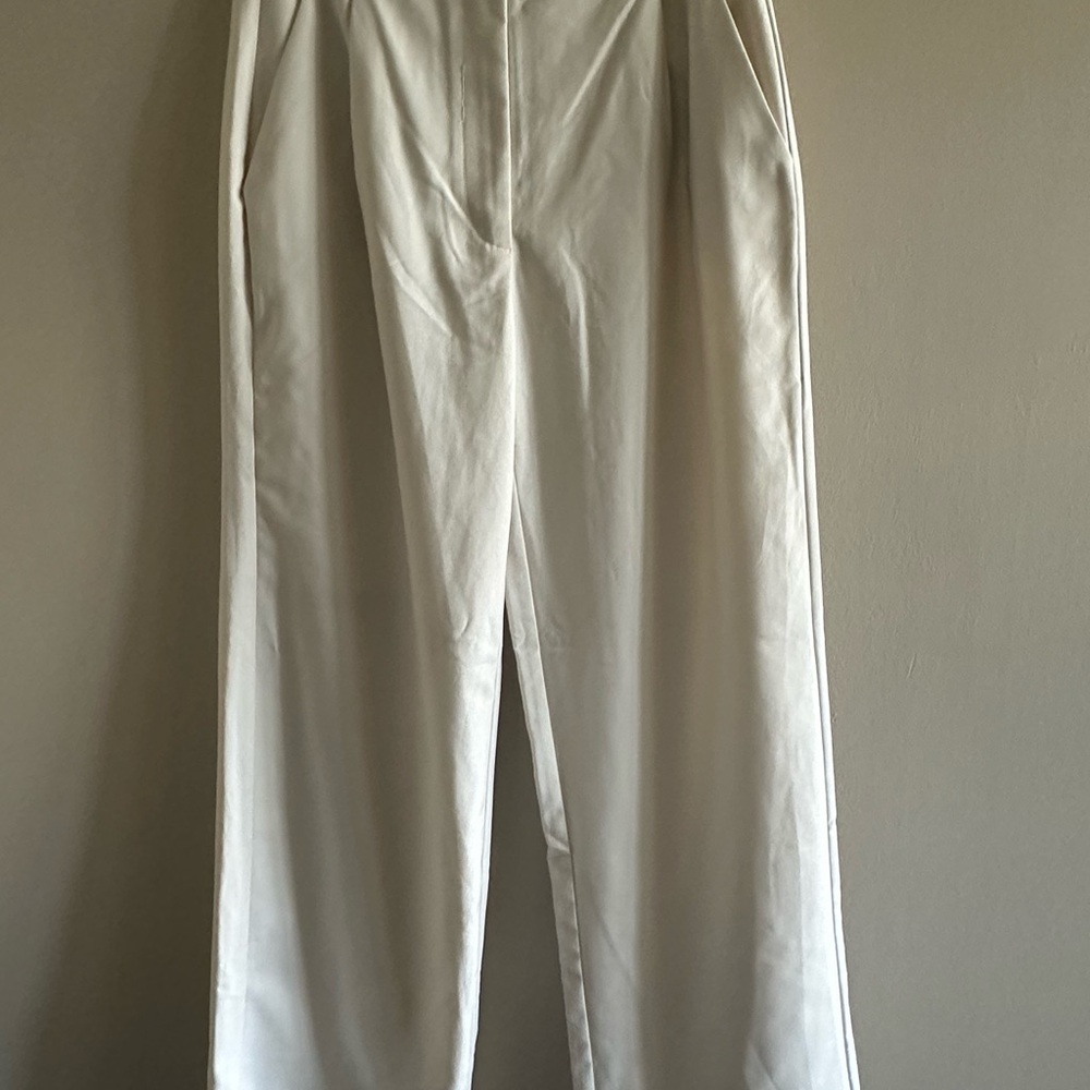 Mahina Pants Womans Size Small High Rise Wide Leg Pleated Full Length Trouse NWT